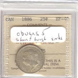 25 Cents 1886, ICCS graded EF-40