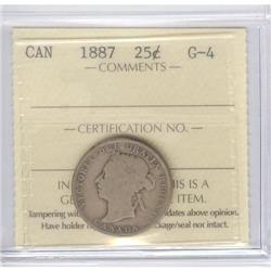 25 Cents 1887, ICCS graded G-4