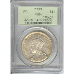 Silver Dollar 1935, PCGS graded MS-64