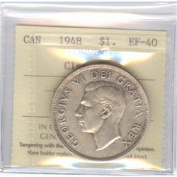 Silver Dollar 1948, ICCS graded EF-40