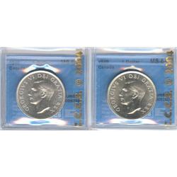 2 x Silver Dollar 1949, graded CCCS MS-64
