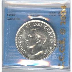Silver Dollar 1949, graded CCCS MS-65