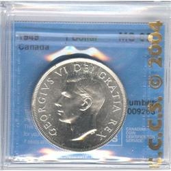 Silver Dollar 1949, graded CCCS MS-65