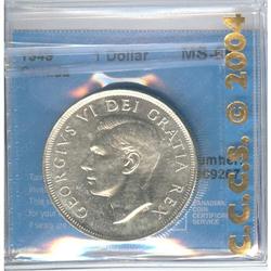 Silver Dollar 1949, graded CCCS MS-65