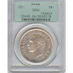Silver Dollar 1951, graded PCGS SP-64