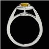 Image 2 : 1.45 ctw Certified SI/I Fancy Intense Yellow Diamond Ring 10k White Gold - REF-163Y6X