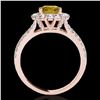 Image 2 : 2.51 ctw Certified SI/I Fancy Intense Yellow Diamond Ring 10k Rose Gold - REF-347Y8X