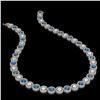 Image 2 : 31.18 ctw Blue & Diamond Micro Pave Necklace 18K White Gold - REF-2904W4H