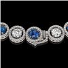 Image 3 : 31.18 ctw Blue & Diamond Micro Pave Necklace 18K White Gold - REF-2904W4H