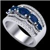 Image 2 : 2.25 ctw Sapphire & Micro Pave VS/SI Diamond Designer Ring 10k White Gold - REF-81G8W
