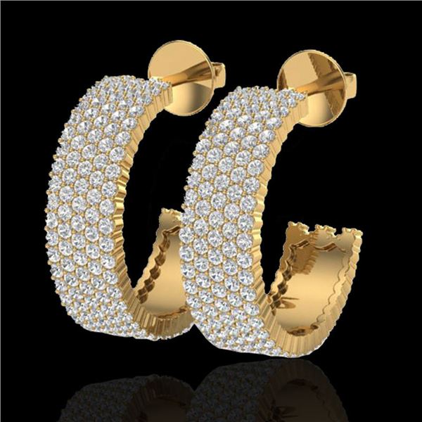 4.50 ctw Micro Pave VS/SI Diamond Earrings 14k Yellow Gold - REF-292K5Y