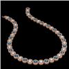 Image 2 : 31.18 ctw Blue & Diamond Micro Pave Necklace 18K Rose Gold - REF-2904R4K