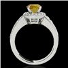 Image 2 : 1.4 ctw Certified SI/I Fancy Intense Yellow Diamond Ring 10k White Gold - REF-204G5W