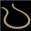 Image 2 : 24.19 ctw Oval Cut Diamond Micro Pave Necklace 18K Yellow Gold - REF-2092H6R