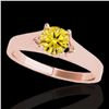 Image 1 : 1.5 ctw Certified SI/I Fancy Intense Yellow Diamond Ring 10k Rose Gold - REF-259X3A