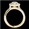 Image 2 : 2.01 ctw Certified Diamond Solitaire Halo Ring 10k Yellow Gold - REF-231W8H