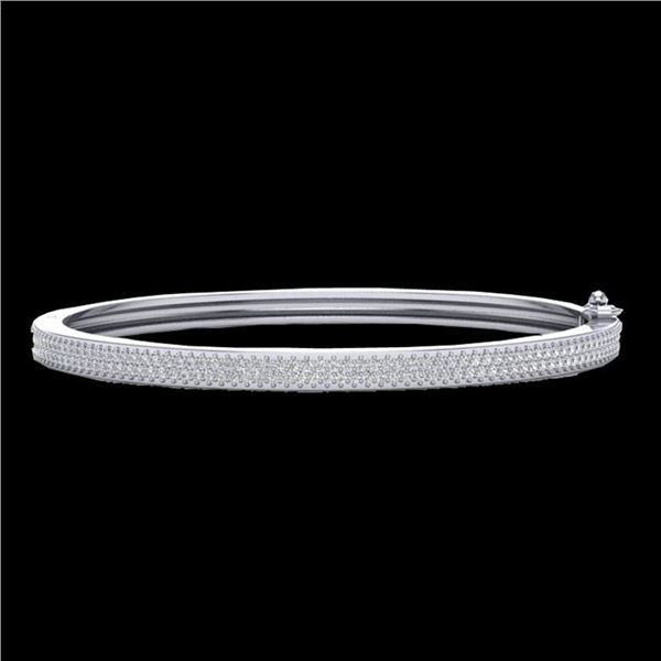 1.50 ctw Micro Pave VS/SI Diamond Bangel Bracelet 14k White Gold - REF-176Y2X