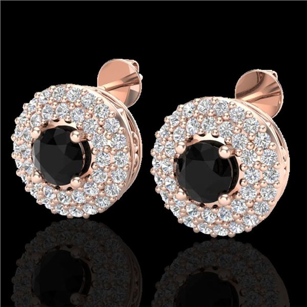 1.40 ctw Micro VS/SI Diamond Designer Earrings DOUBLE 14k Rose Gold - REF-77R6K