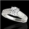 Image 1 : 1.5 ctw Certified Diamond Solitaire Antique Ring 10k White Gold - REF-327M3G
