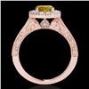 Image 2 : 2.22 ctw Certified SI/I Fancy Intense Yellow Diamond Ring 10k Rose Gold - REF-340W9H