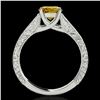 Image 2 : 1 ctw Certified SI/I Fancy Intense Yellow Diamond Ring 10k White Gold - REF-177R3K