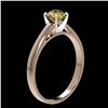 Image 3 : 0.77 ctw Certified Intense Yellow Diamond Engagment Ring 10k Rose Gold - REF-82H2R
