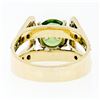 Image 9 : 14k Yellow Gold 3.0 ctw Round Peridot Solitaire & Ideal Cut Diamond Cocktail Rin