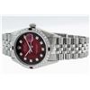 Image 9 : Rolex Mens Stainless Steel Red Vignette Diamond & Ruby Datejust Wristwatch