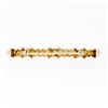 Image 4 : Estate 14k Gold Single Cut Diamond "X" Figure Satin Twisted Cable Bar Pin Brooch