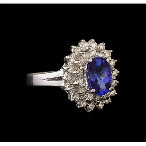 14KT White Gold 1.65 ctw Tanzanite and Diamond Ring