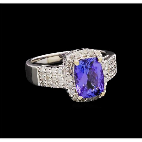 14KT White Gold 2.08 ctw Tanzanite and Diamond Ring