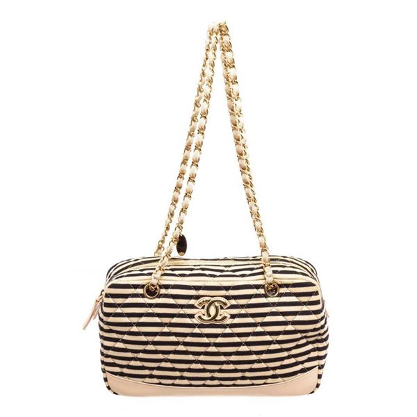 Chanel Cream Leather Marine Shoulder Bag