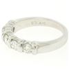 Image 6 : NEW 14k White Gold FINE .80 ctw Bar Set Round Brilliant Diamond Wedding Band Rin