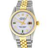 Image 2 : Rolex Mens 2 Tone Mother Of Pearl Diamond 36MM Datejust Wristwatch