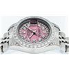 Image 3 : Rolex Ladies Stainless Steel Quickset Pink String Diamond Lugs Datejust Wristwat