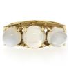 Image 4 : Antique 18k Gold 4.50 ctw Three Stone Cabochon Moonstone Open Work Band Ring