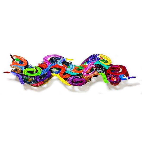 Patricia Govezensky- Original Painting on Cutout Steel "Wave of Colours"