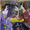 Image 2 : Isaac Maimon, "Les Nouvelles Du Jour" Hand Signed Original Acrylic Painting on Canvas with Certifica