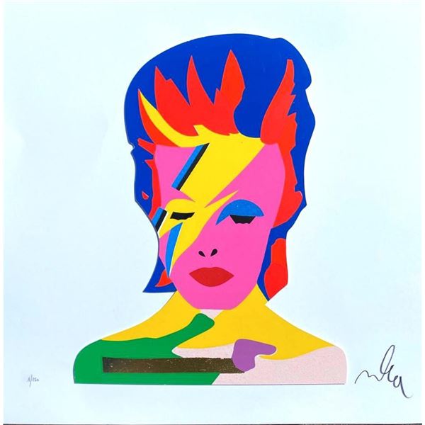 Marco Lodola- Original Serigraph on Paper with golden leaf "IL DUCA BIANCO"