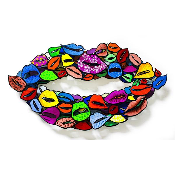 Patricia Govezensky- Original Painting on Cutout Steel "Lips"