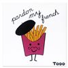 Image 1 : Todd Goldman, "Pardon My French" Hand Signed Original Painting on Canvas with Letter of Authenticity