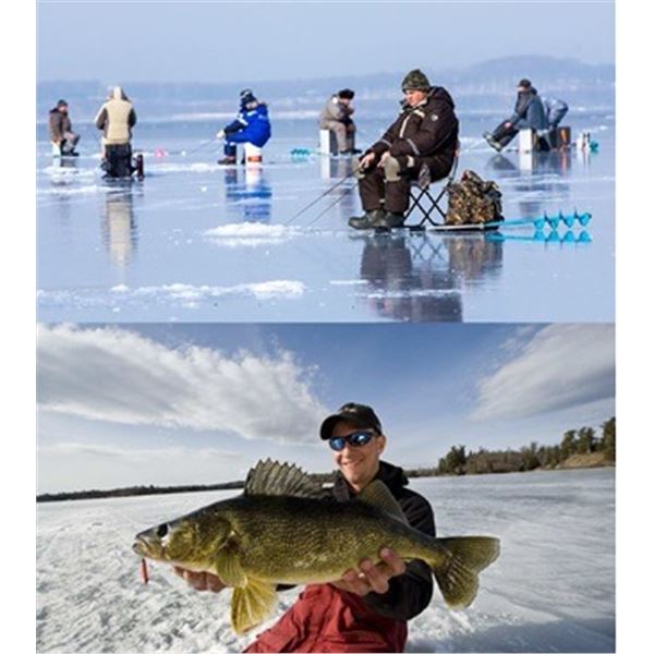 Walleye Icefishing in the Ice Ridge Reaper in Manitoba, Canada