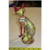 Image 2 : 1975 painted sculpture of wildly calico cat