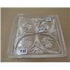 Image 1 : 1925 Bohemian Lead Crystal Etched Square Platter - 8" Length