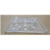 Image 2 : 1925 Bohemian Lead Crystal Etched Square Platter - 8" Length