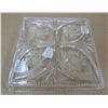 Image 3 : 1925 Bohemian Lead Crystal Etched Square Platter - 8" Length