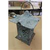 Image 1 : 1992 Bronze with Green Patina Candle Cage - 8"X14"