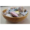 Image 2 : 1981 Russian Olive Wood Bowl - Contains Large Seashell Collection