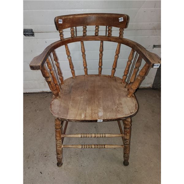1932 Ontario ashwood captain's chair w/ steel support rods
