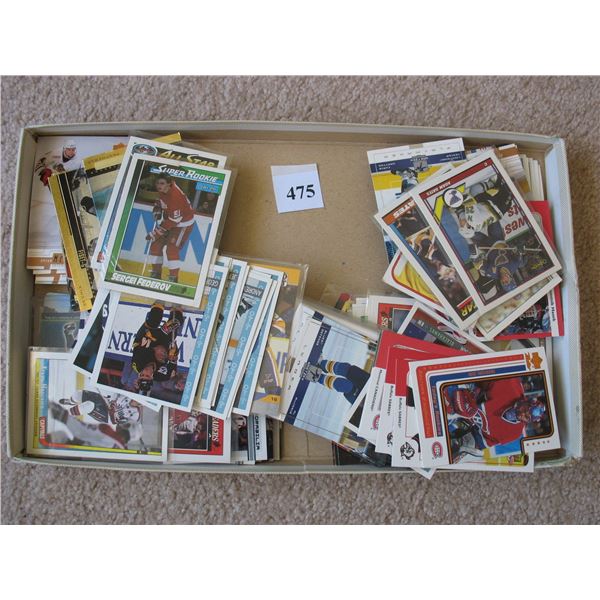 HOCKEY CARDS - OVER 600 plus new hard top holder & small storage box